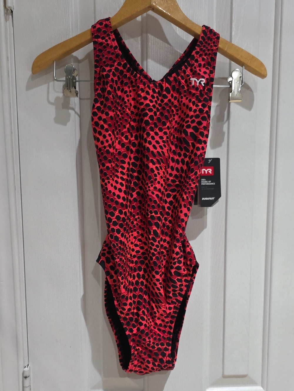 TYR NWT Red & Black One-Piece Swimsuit Size 36 (Us Size 10)